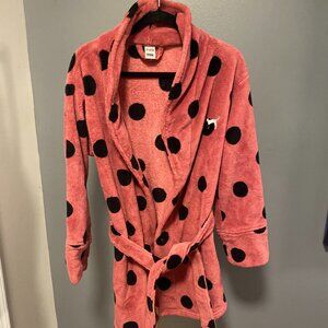 PINK - Victoria's Secret Plush Polka Robe Size XS/S